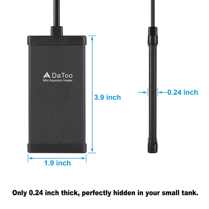 DaToo 10 Watt Small Aquarium Heater Mini Betta Flat Fish Tank Heater for 1 Gallon 1.5 Gallon - Image 2